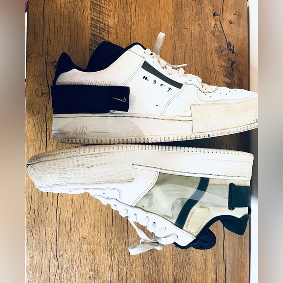 Nike Air Force 1 Type White Black Volt size 13 in men - Picture 3 of 9